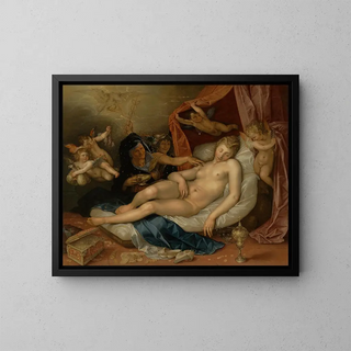 Hendrick Goltzius - The Sleeping Dana Being Prepared to Receive Jupiter.webp
