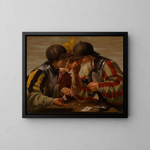 Les Joueurs - Hendrick Ter Brugghen — kehystetty taideteos seinällä