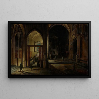 Hendrick van Steenwijck the Younger - Interior of a Gothic Church at Night.webp