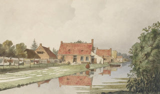 Hendrik Abraham Klinkhamer - Blekerijen achter een vaart.webp