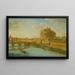 Rome-maalaus, näkymä Tiber-joelle Castel Sant'Angelo ja Sant'Angelo-sillan kanssa, kauempana Pyhän Pietarin basilika - Hendrik Frans van Lint — kehystetty taideteos seinällä