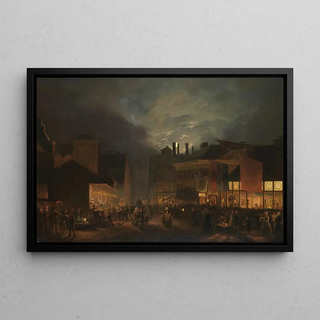 Hendrik Gerrit ten Cate - Kermis op de Botermarkt bij avond.webp
