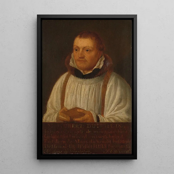 Muotokuva Huybert Duyfhuysista noin 1515-1581 Pyhän Jaakobin kirkon pappi Utrechtissa - Hendrik Martensz Sorgh — kehystetty taideteos seinällä