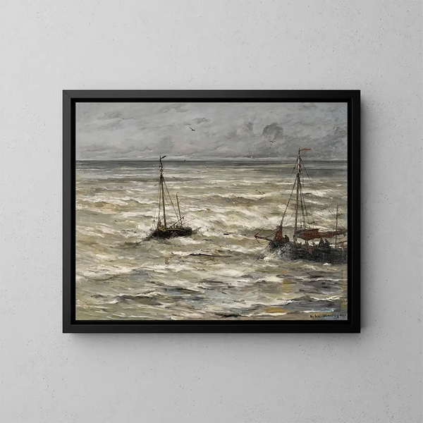 Merimaalauksia - Hendrik Willem Mesdag — kehystetty taideteos seinällä