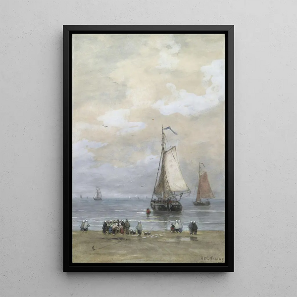 Kalojen lajittelu - Hendrik Willem Mesdag — kehystetty taideteos seinällä