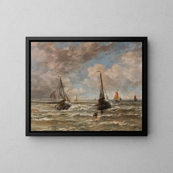 Le moulage de l'ancre - Hendrik Willem Mesdag — kehystetty taideteos seinällä