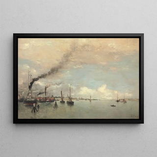 Hendrik Willem Mesdag - View Of A Harbor.webp