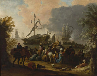 Scene dans un port oriental - Hendrik van Minderhout — näkymä teoksesta