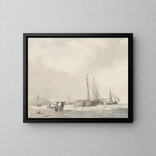 Hendrikus van de Sande Bakhuyzen - Gezicht op het strand bij Scheveningen.webp