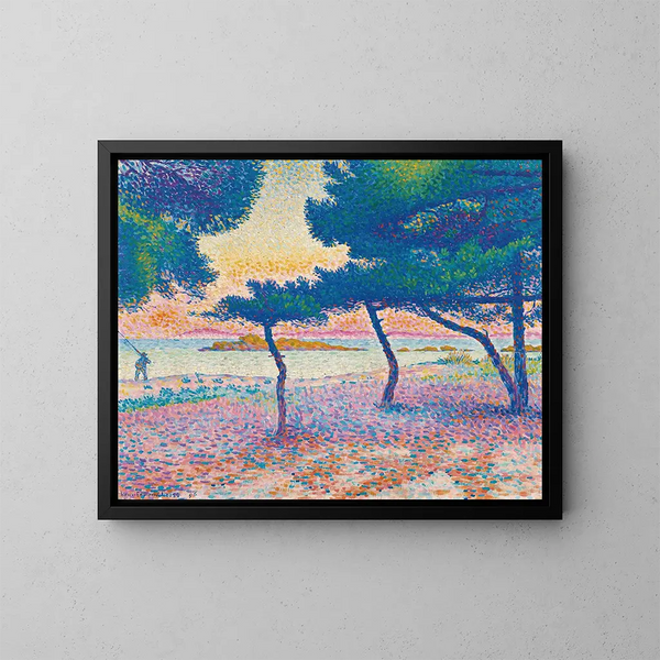 La Plage de Saint-Clair - Henri-Edmond Cross — kehystetty taideteos seinällä