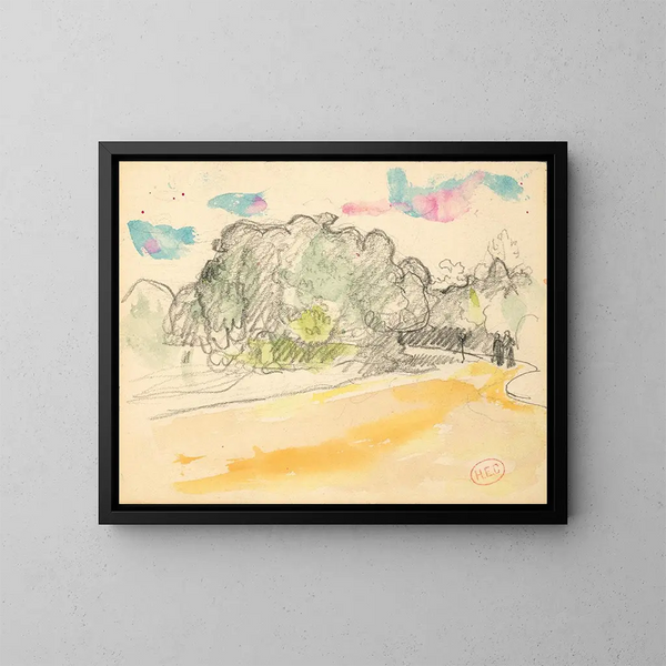 Promenade à Paris dans le bois de Boulogne - Henri-Edmond Cross — kehystetty taideteos seinällä