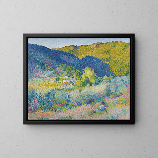 Mauresin ketjun maisemasta - Henri-Edmond Cross — kehystetty taideteos seinällä