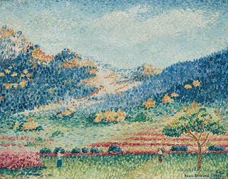 Maisema pienillä maureskilaisilla vuorilla - Henri-Edmond Cross — näkymä teoksesta
