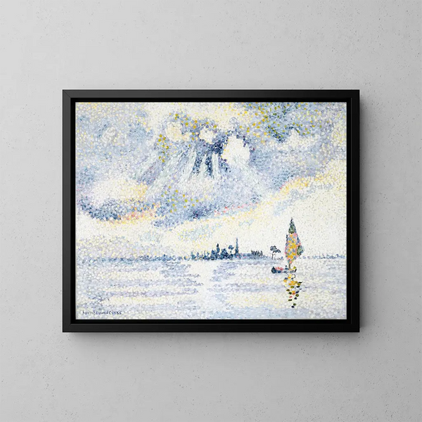 Auringonlasku Venetsian laguunissa - Henri-Edmond Cross — kehystetty taideteos seinällä