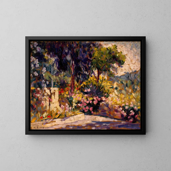 La terrasse fleurie - Henri-Edmond Cross — kehystetty taideteos seinällä