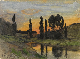 Puu joen rannalla - Henri-Joseph Harpignies — näkymä teoksesta