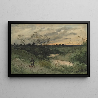 HenriJoseph Harpignies - DawnHunter with Dog.webp