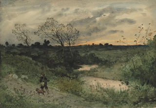 HenriJoseph Harpignies - DawnHunter with Dog.webp