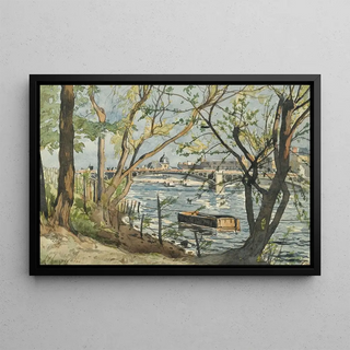 HenriJoseph Harpignies - Paris View Of The Seine With The Carrousel Bridge.webp