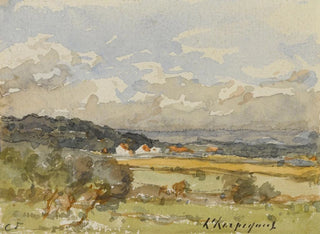 HenriJoseph Harpignies - Paysage avec quelques chaumires.webp