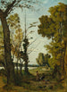 Lukeminen metsässä - Henri-Joseph Harpignies — näkymä teoksesta