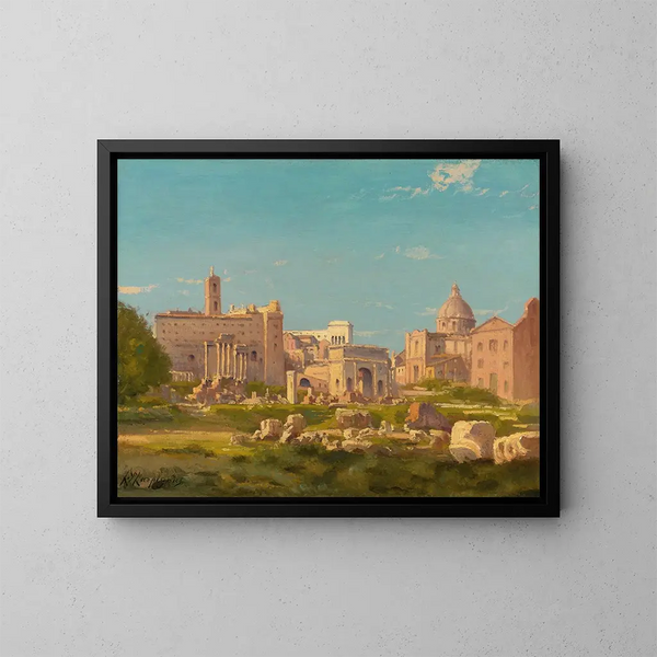 Le Forum romain - Henri-Joseph Harpignies — kehystetty taideteos seinällä