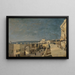 Un quai à Nice, Les Ponchettes - Henri-Joseph Harpignies — kehystetty taideteos seinällä
