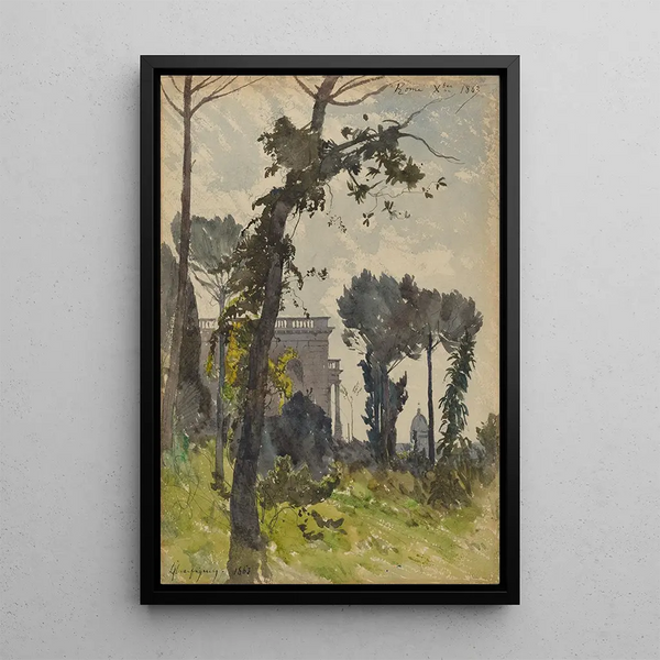 HenriJoseph Harpignies - View of the Dome of Saint PetersRome.webp