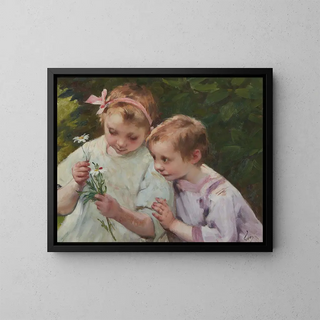 Kukat äidille - Henri Jules Jean Geoffroy — kehystetty taideteos seinällä
