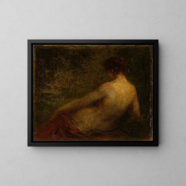 Naismaalaus alaston selkäkuvasta - Henri Fantin-Latour — kehystetty taideteos seinällä