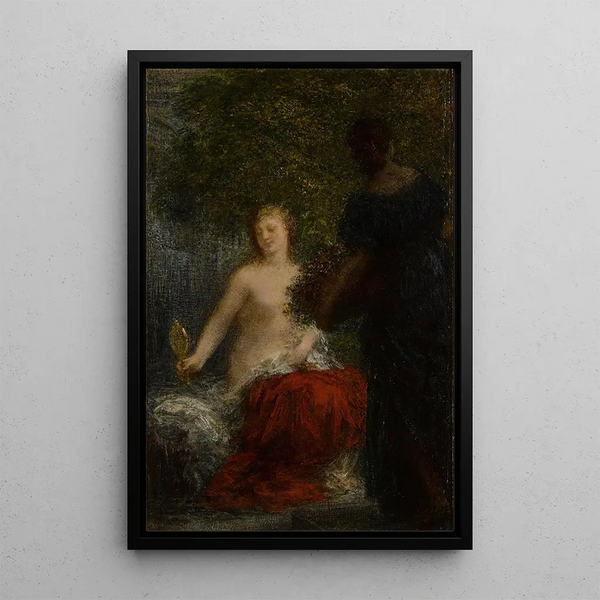 Nainen pukeutumassa - Henri Fantin-Latour — kehystetty taideteos seinällä