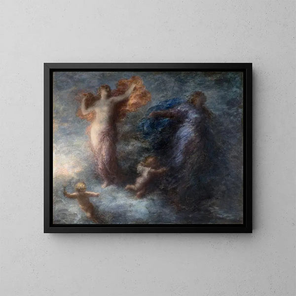 Aamunkoitto ja Yö - Henri Fantin-Latour — kehystetty taideteos seinällä