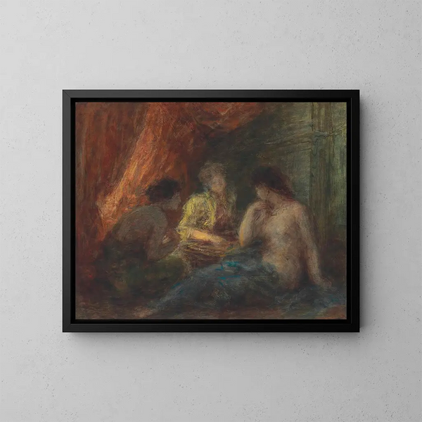 Le jeu - Henri Fantin-Latour — kehystetty taideteos seinällä