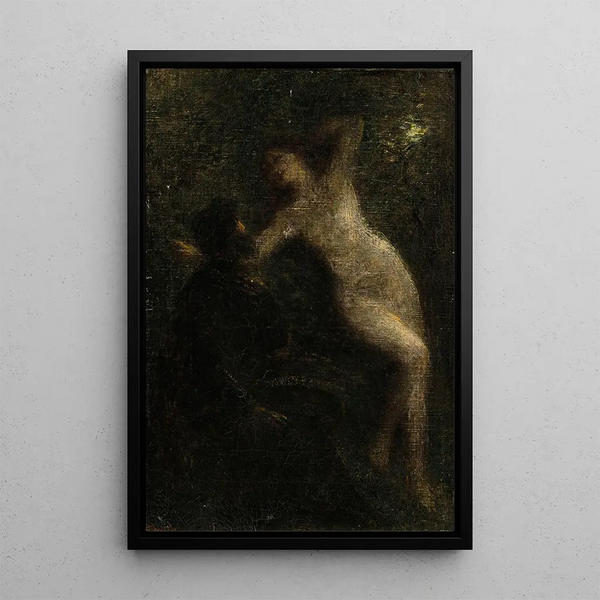 Runoilija ja muusa - Henri Fantin-Latour — kehystetty taideteos seinällä