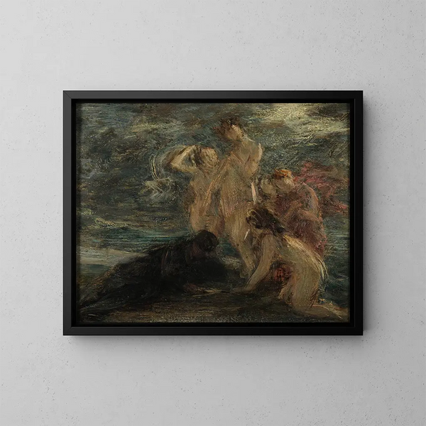 Le pote et les muses - Henri Fantin-Latour — kehystetty taideteos seinällä
