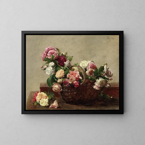 Ruusupäiväkärrystä - Henri Fantin-Latour — kehystetty taideteos seinällä