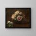 Ruusuja kulhossa - Henri Fantin-Latour — kehystetty taideteos seinällä