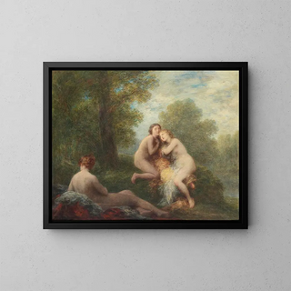 Kolme huolestunutta uiskentelijaa - Henri Fantin-Latour — kehystetty taideteos seinällä
