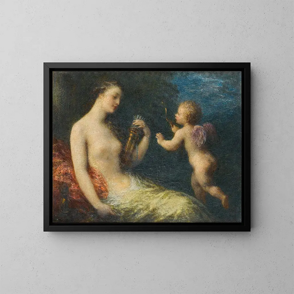 Venus ja Cupido - Henri Fantin-Latour — kehystetty taideteos seinällä