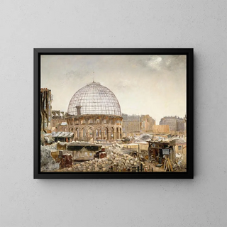 La démolition de la Halle au blé - Henri Ferdinand Bellan — kehystetty taideteos seinällä