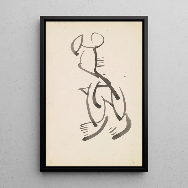Suunnitelma figuratiiviselle veistokselle - Henri Gaudier-Brzeska — kehystetty taideteos seinällä