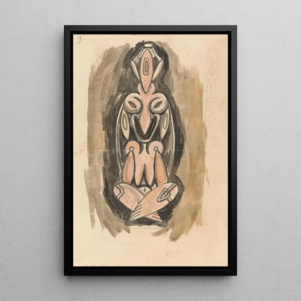 Suunnitelma veistospylvääseen - Henri Gaudier-Brzeska — kehystetty taideteos seinällä