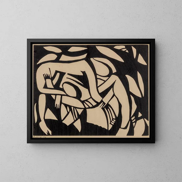 Les Lutteurs - Henri Gaudier-Brzeska — kehystetty taideteos seinällä