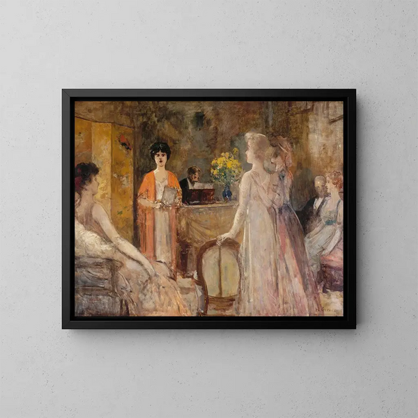 Un mardi soir chez Madeleine Lemaire - Henri Gervex — kehystetty taideteos seinällä
