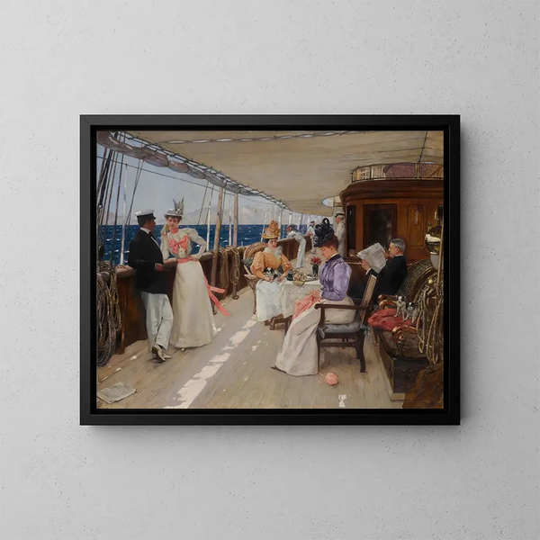 Yachting-maalaus arkkipelagissa - Henri Gervex — kehystetty taideteos seinällä