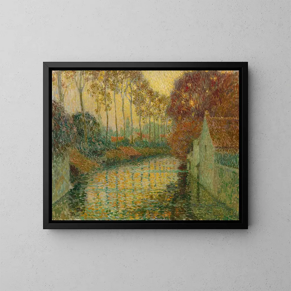 Canal en automne à Gisors - Henri Le Sidaner — kehystetty taideteos seinällä