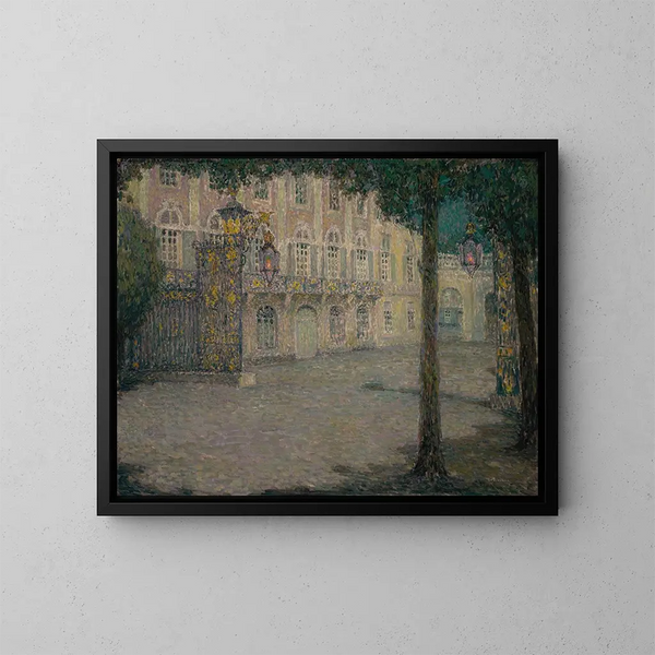 La Place de la Carrière au clair de lune - Henri Le Sidaner — kehystetty taideteos seinällä