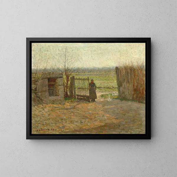 La porte de la ferme - Henri Le Sidaner — kehystetty taideteos seinällä