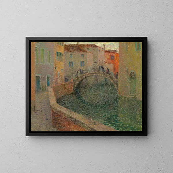 Le petit canal, soir gris, Venise - Henri Le Sidaner — kehystetty taideteos seinällä