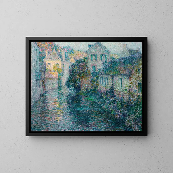 Les Vieilles Maisons de Quimper - Henri Le Sidaner — kehystetty taideteos seinällä